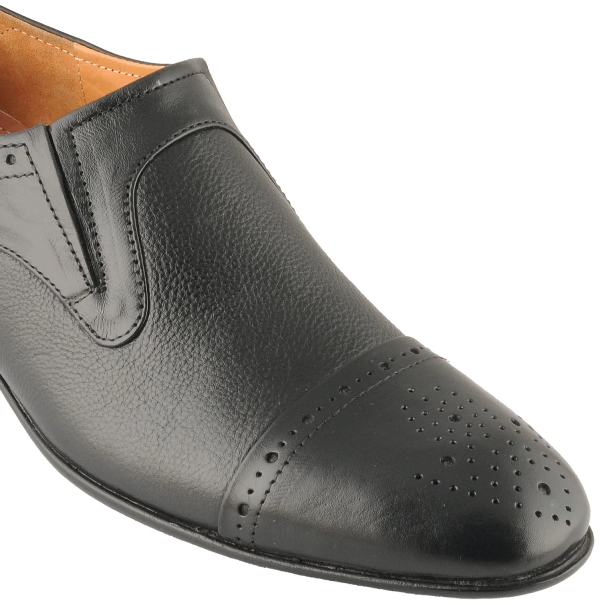 Pure Leather Formal Black Slip-on Shoe with Rubber Sole – Holay362