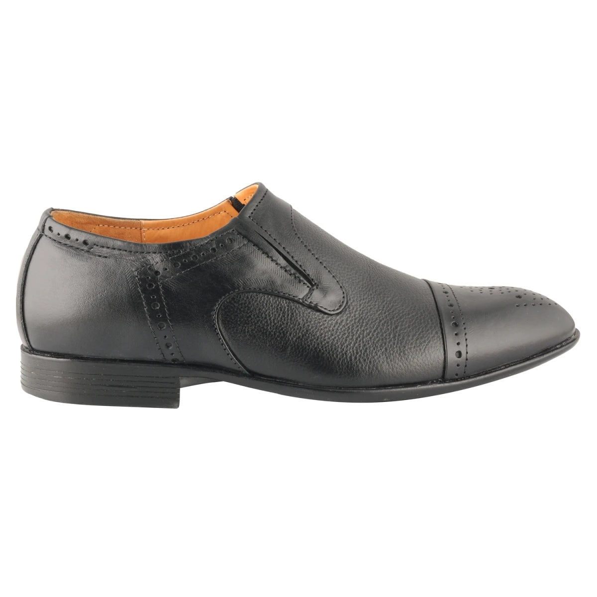 Pure Leather Formal Black Slip-on Shoe with Rubber Sole – Holay362