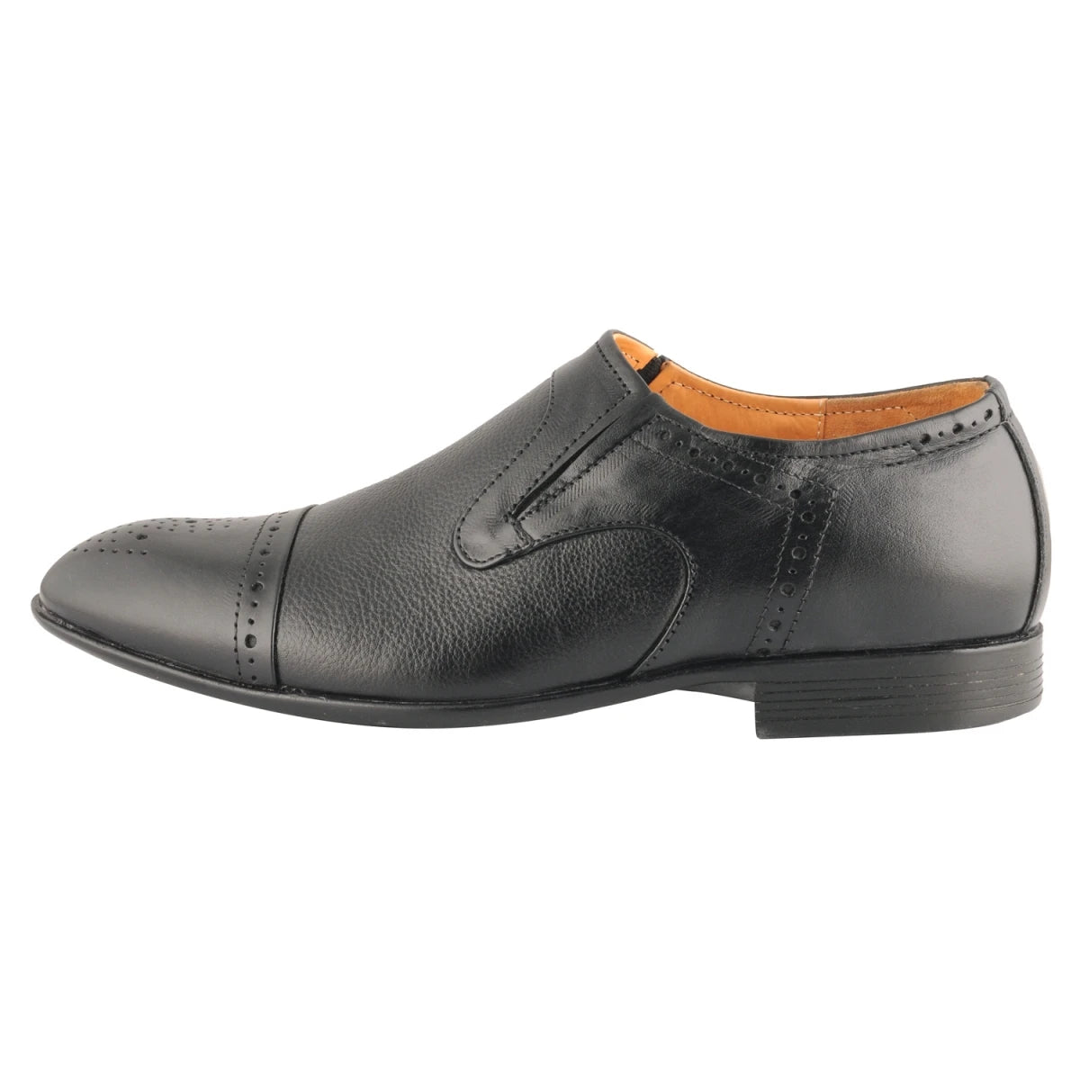 Pure Leather Formal Black Slip-on Shoe with Rubber Sole – Holay362