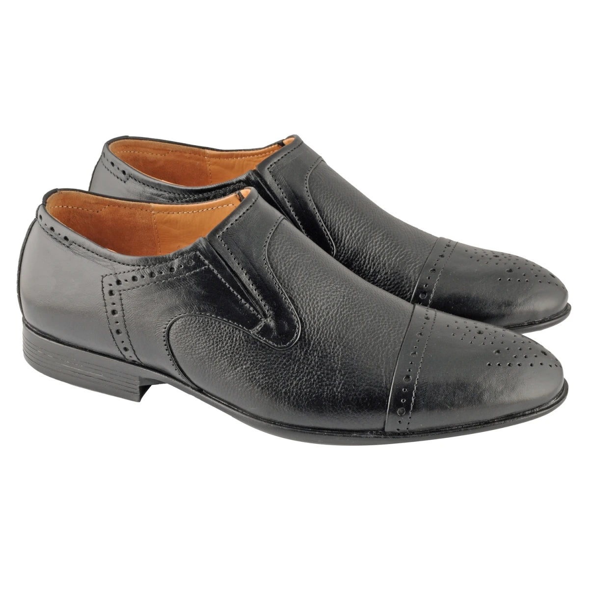 Pure Leather Formal Black Slip-on Shoe with Rubber Sole – Holay362