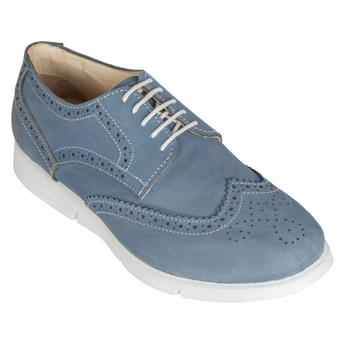 Pure Leather Super-Light Sky Blue Brogues - Gimlet (Sky Blue) ICNNBL2202BRG