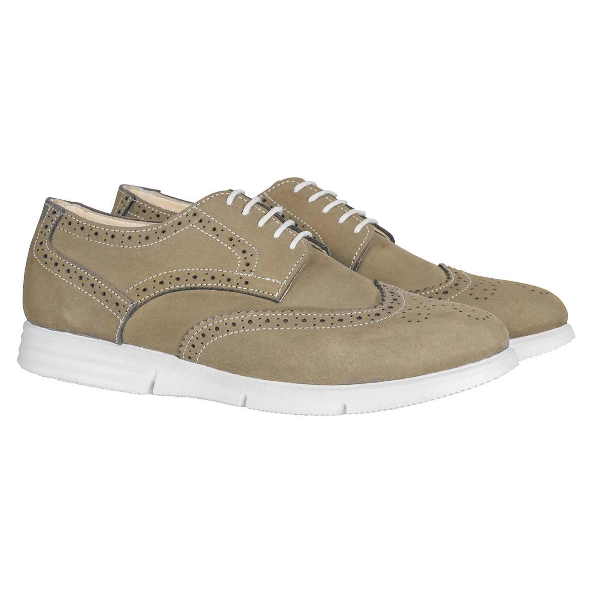 Pure Leather Super-Light Olive Green Brogues - Gimlet (Olive-Green), ICNNOL2203BRG