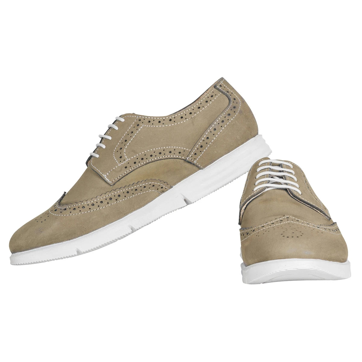 Pure Leather Super-Light Olive Green Brogues - Gimlet (Olive-Green), ICNNOL2203BRG