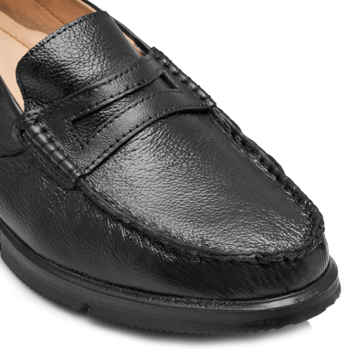 Pure Leather, Super-Light, Black Formal Slip-on Shoes - TIMS, ICNSLP2214BL