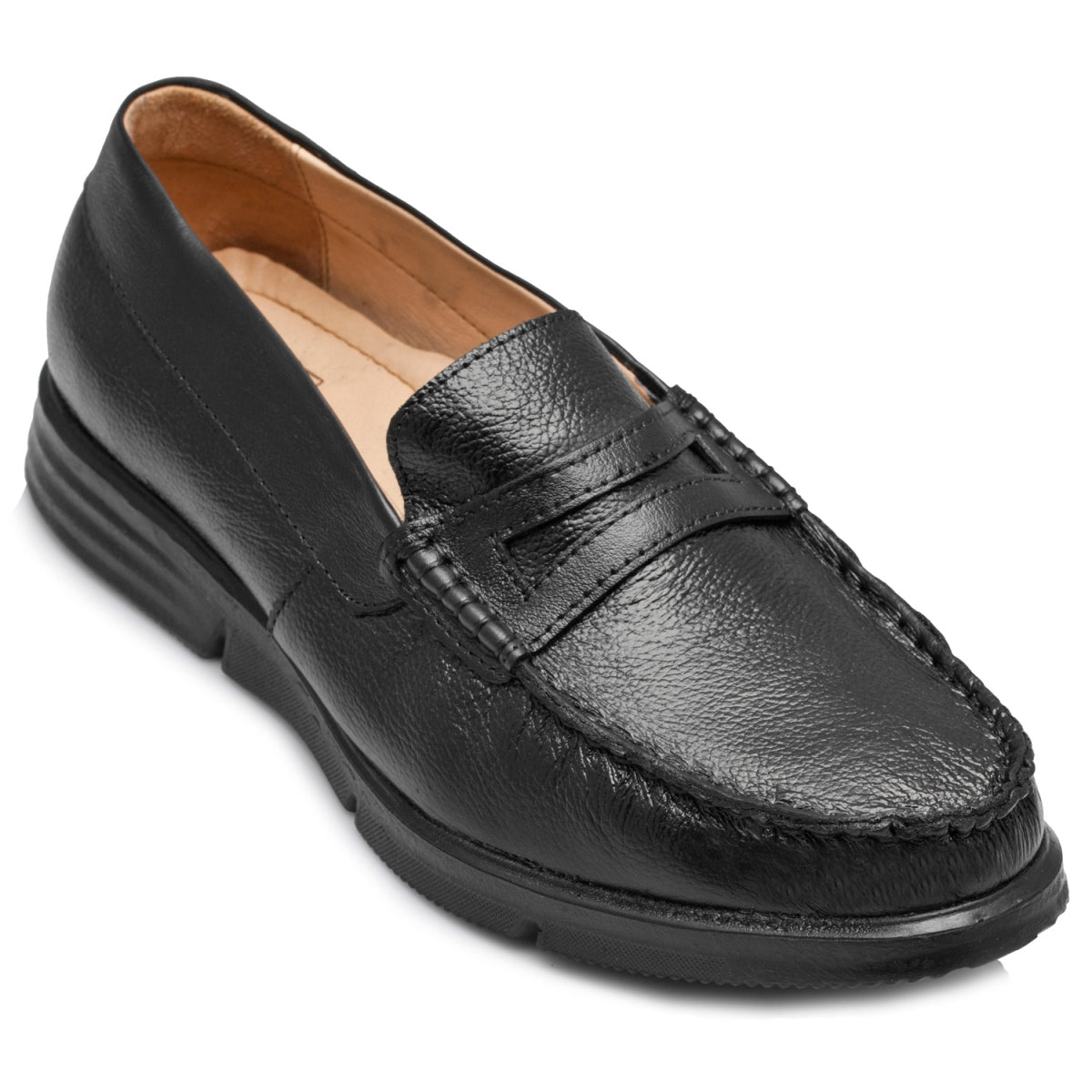 Pure Leather, Super-Light, Black Formal Slip-on Shoes - TIMS, ICNSLP2214BL