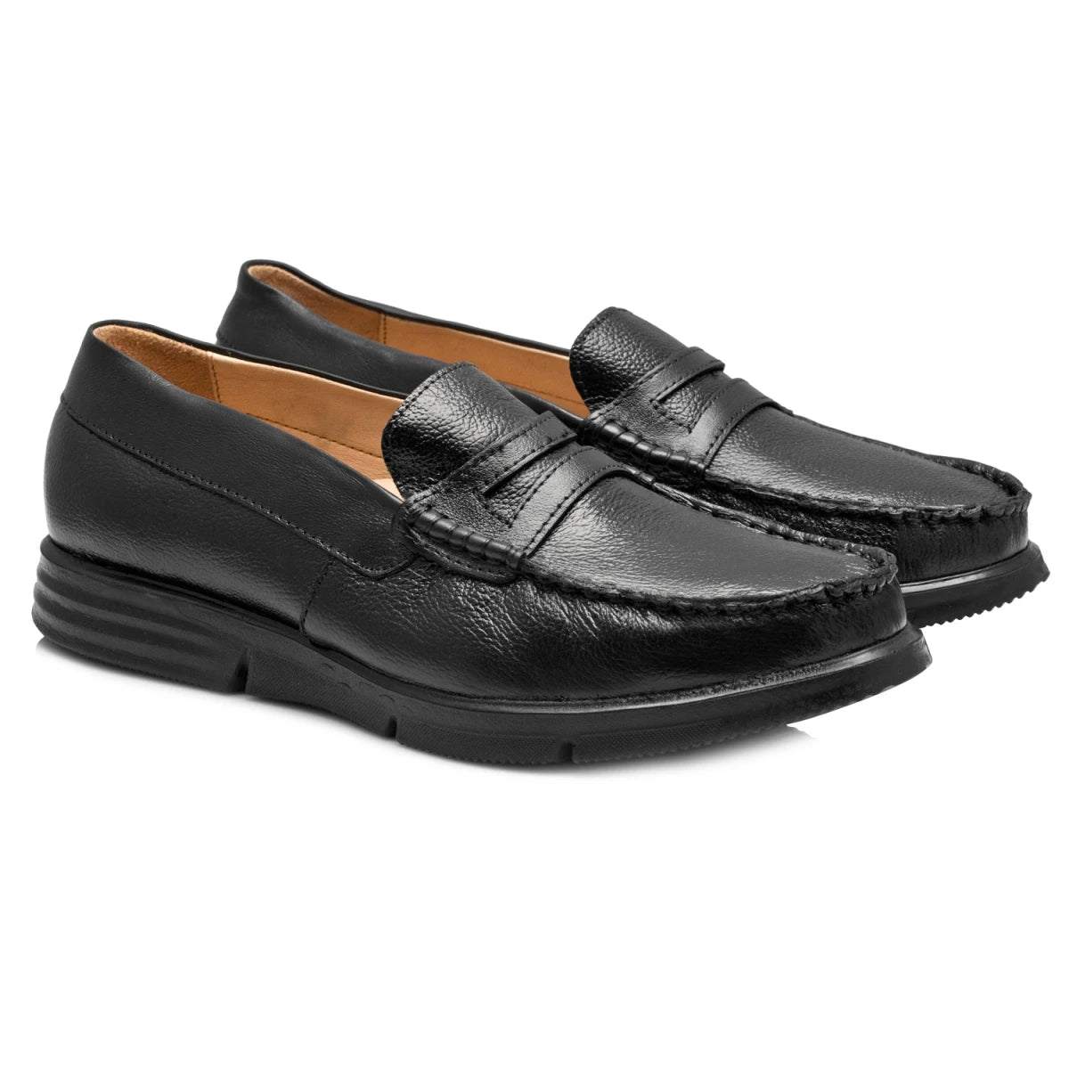 Pure Leather, Super-Light, Black Formal Slip-on Shoes - TIMS, ICNSLP2214BL