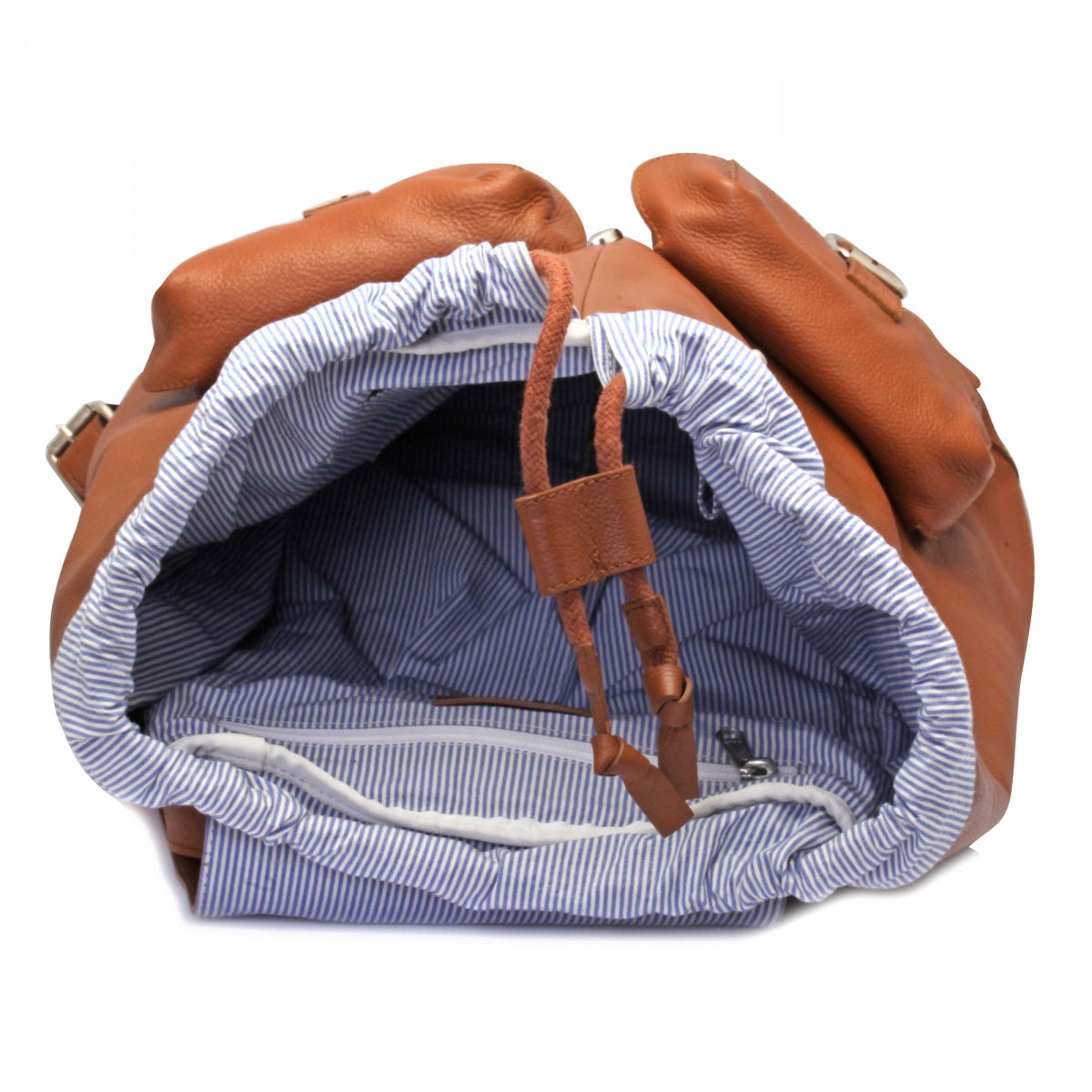 Tan Genuine Leather Backpack - Berlin