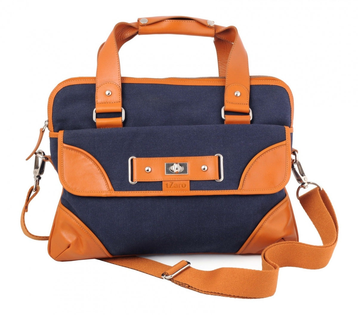Blue & Tan Canvas Leather Bag for Men Online