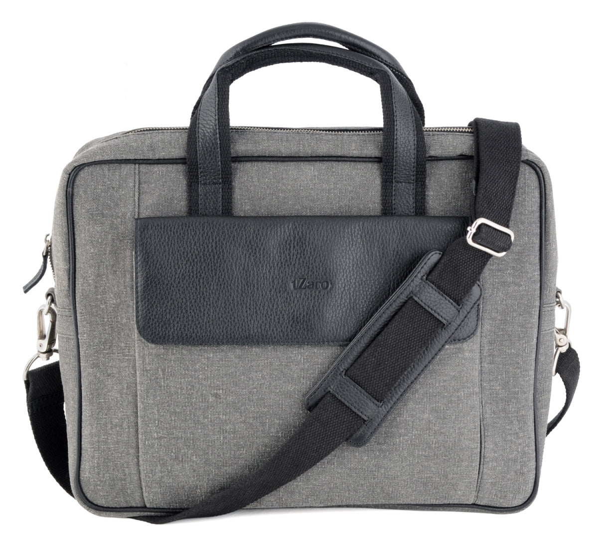 Dark Gray Canvas Leather Laptop Bag for Men Online