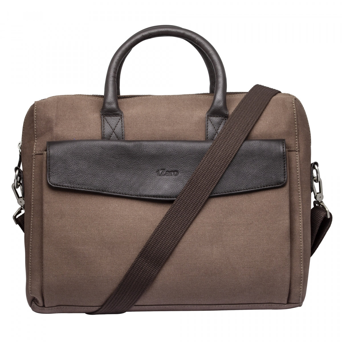 Canvas Genuine Leather Portfolio Sling Bag - Zurich