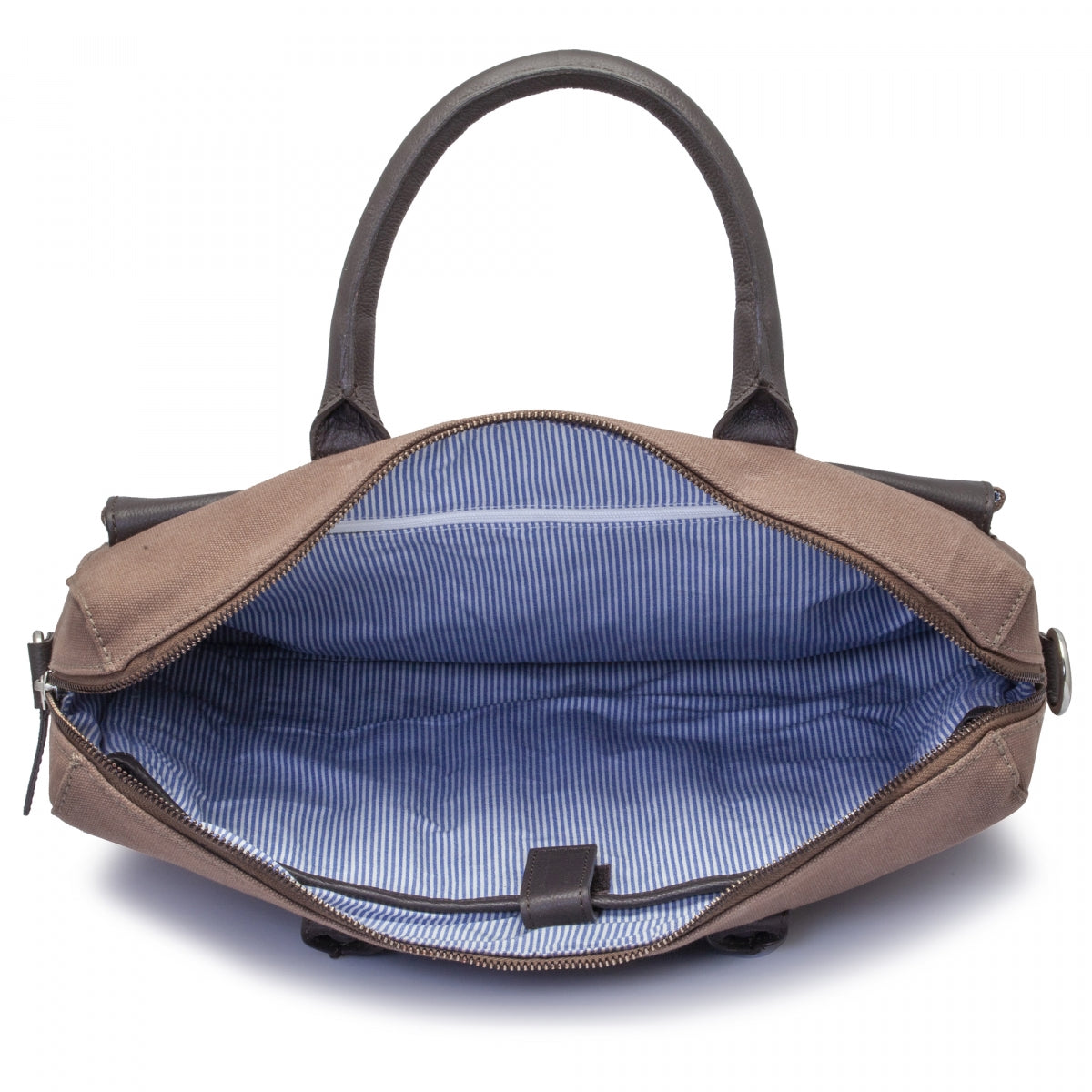 Canvas Genuine Leather Portfolio Sling Bag - Zurich