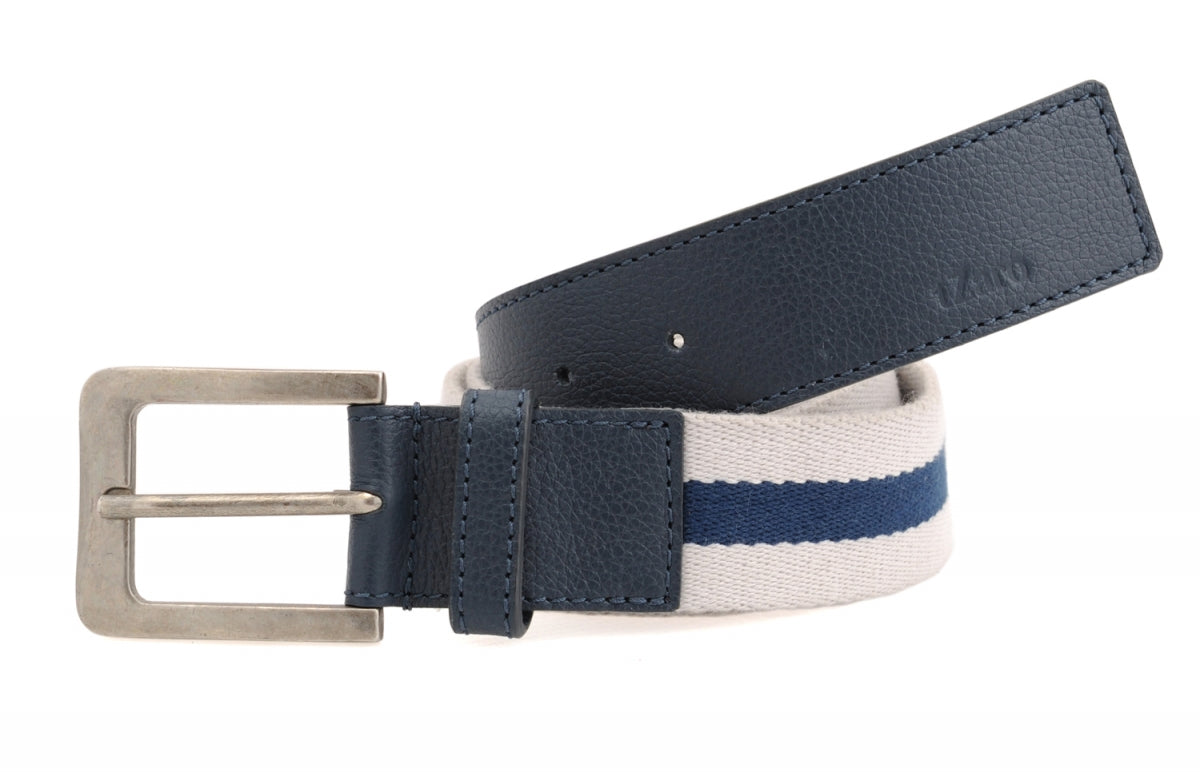 White Navy Blue Casual Belt for Men Online