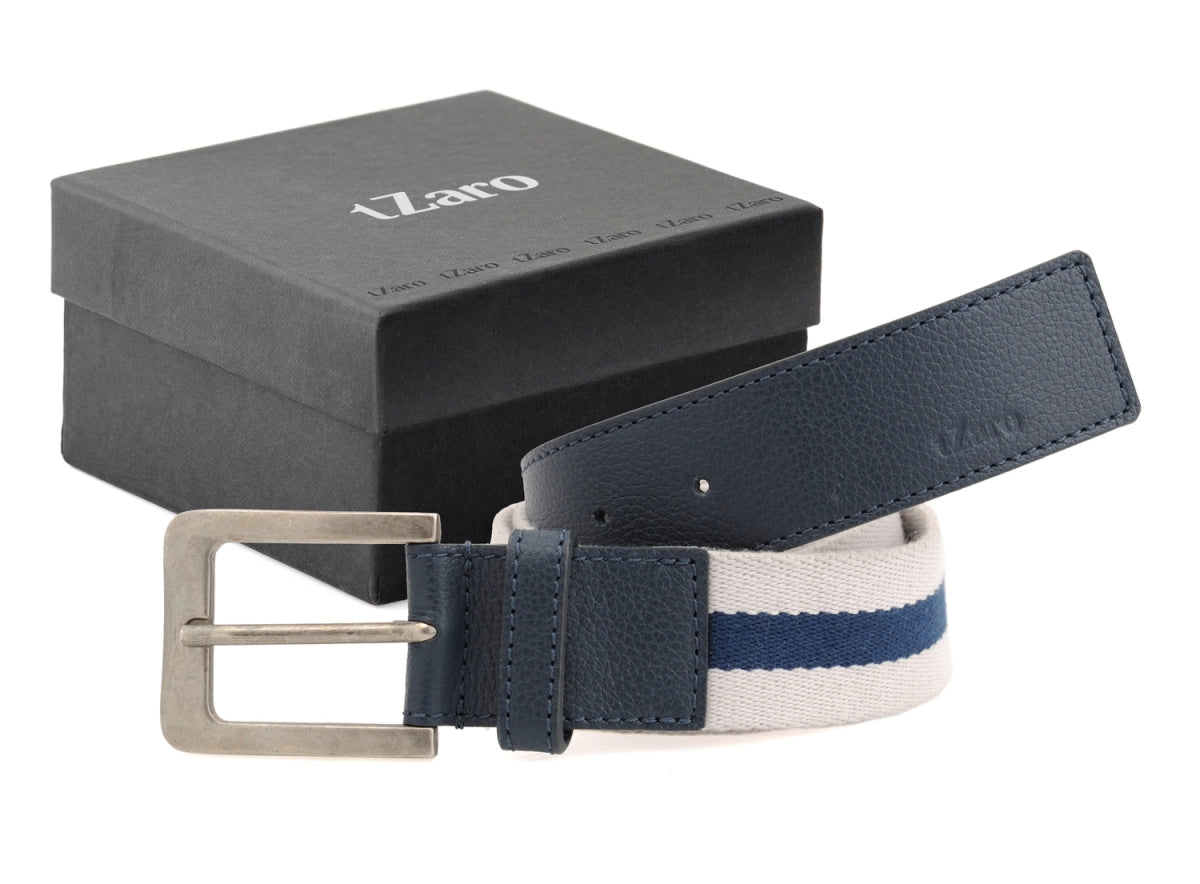 TZARO Canvas Genuine Leather Belt - IQPRSFBLT010