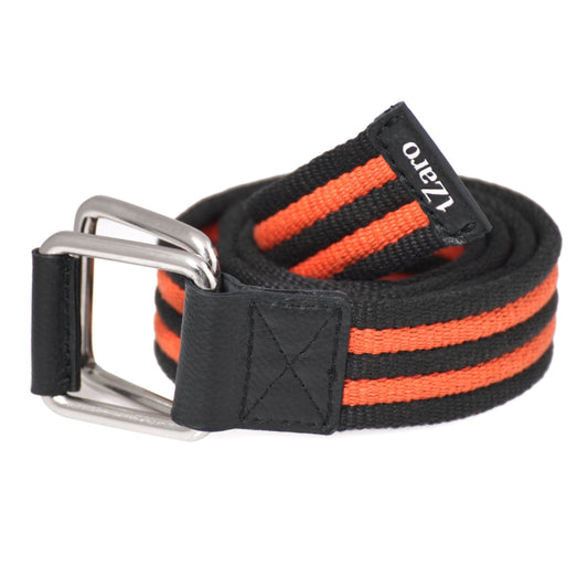 Black & Orange Canvas Genuine Leather Belt for Men Online