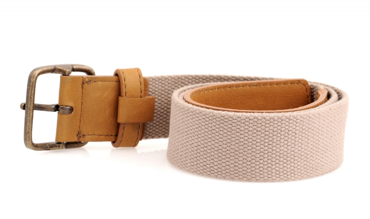 TZARO Canvas Genuine Leather Belt - IQPRSFBLT009