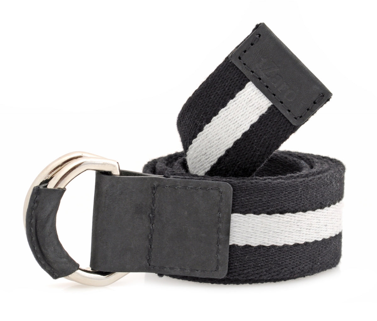 Black & White Canvas Leather Belt Online