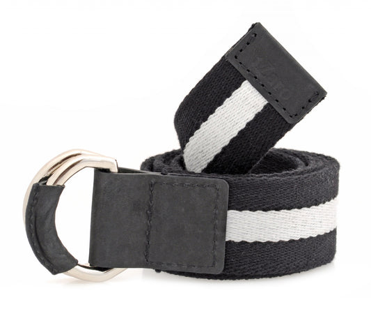 Black & White Canvas Leather Belt Online