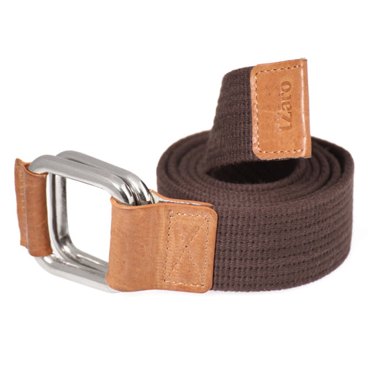 Brown Tan Canvas Genuine Leather Belt for Men Online