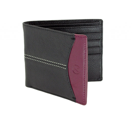 Black & Purple Colour  Leather Men's Wallet Online