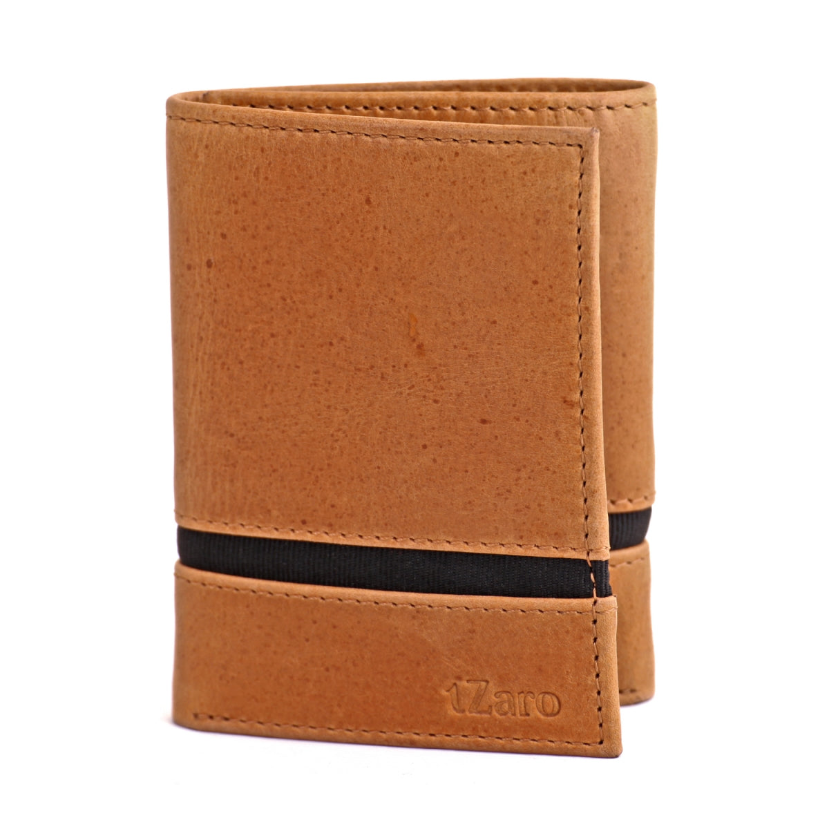 Trifold Tan Black Genuine Leather Wallet for Men's Online