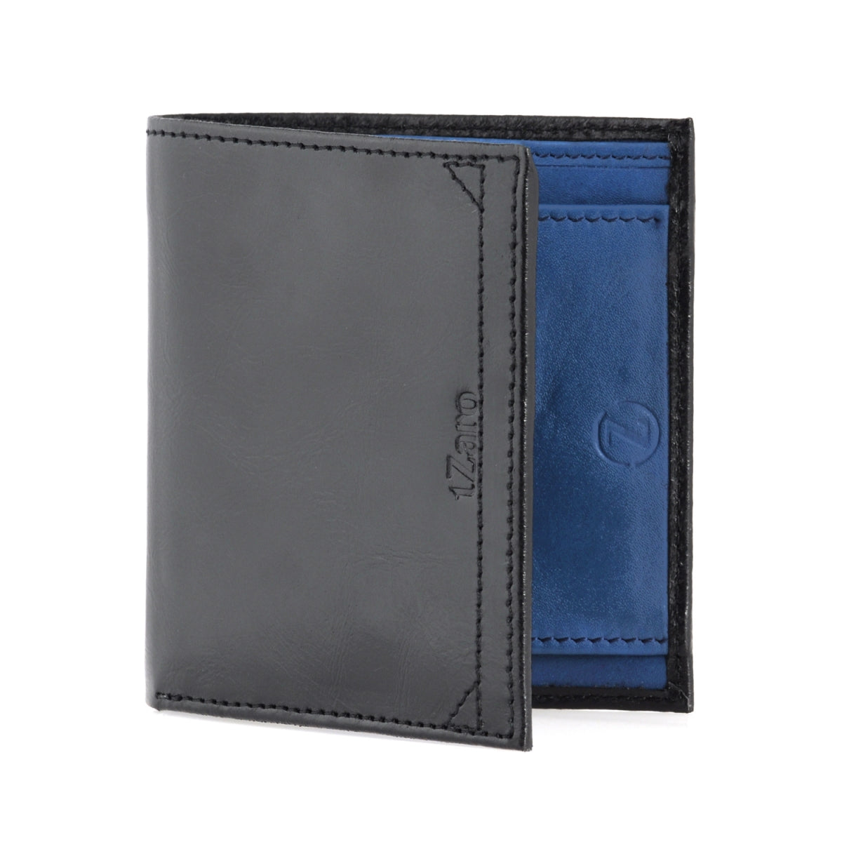 Blue Black Bifold Genuine Leather Wallet for Men Online