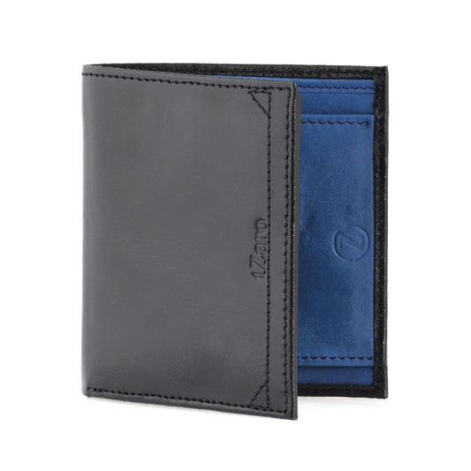 Blue Black Bifold Genuine Leather Wallet for Men Online