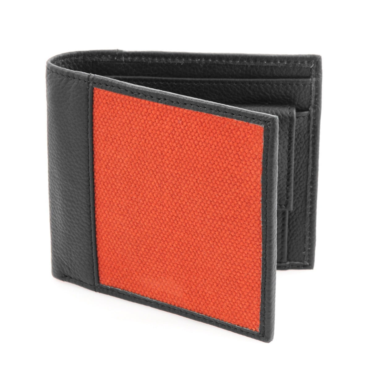 Red Black Bifold Canvas Leather Wallet for Men's Online