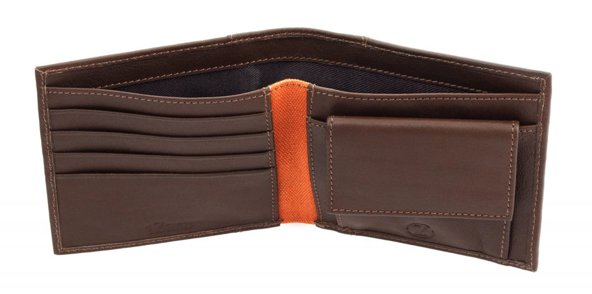 TZARO Canvas Genuine Leather Wallet: IQPRSLTHR045