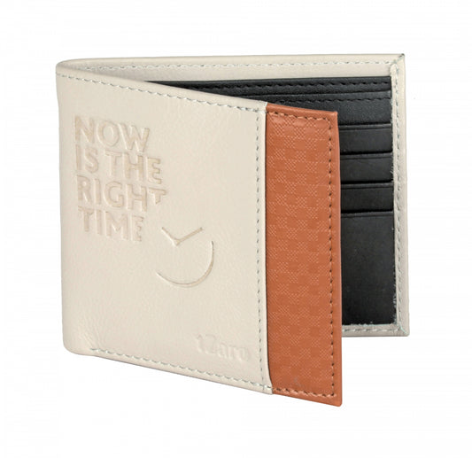 Pure Leather 'Now is the Right Time' Wallet : IQPRSLTMD064