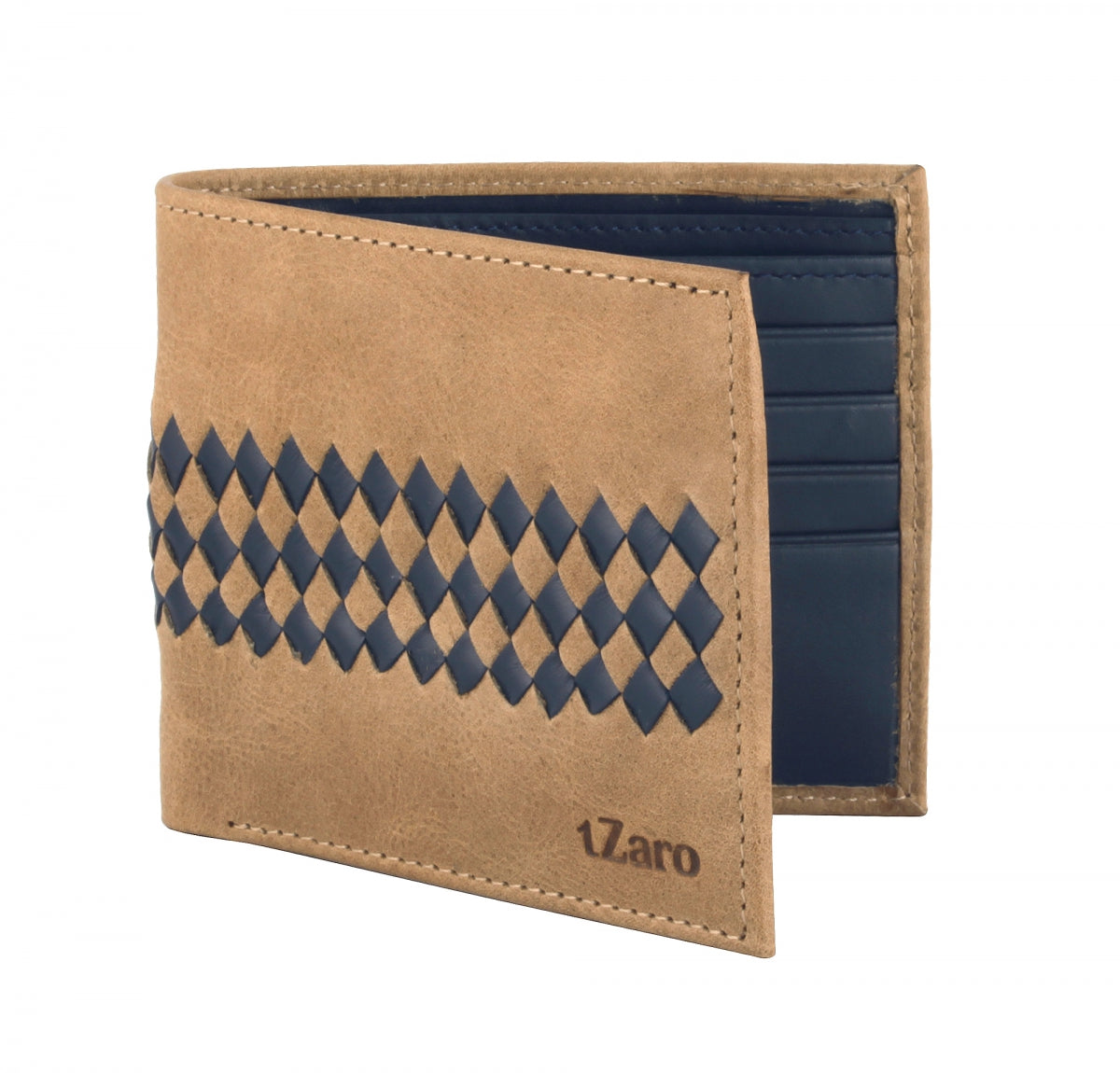 Pure Leather Wallet with a Touch of Weave : IQPRSLTMD076