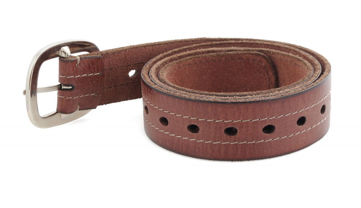 TZARO Dark Tan Colored Genuine Leather Belt - IQZPRLTHBLT040