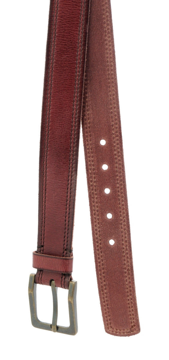 TZARO Burgundy Colored Genuine Leather Belt - IQZPRLTHBLT042