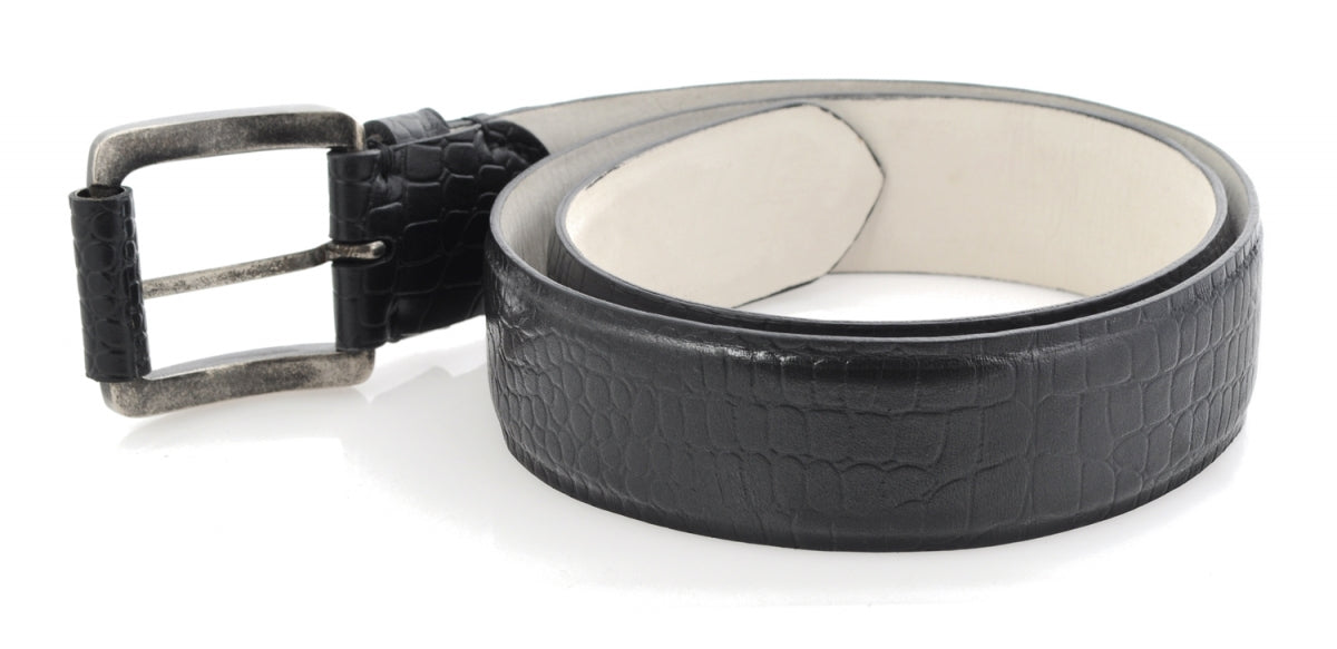 TZARO Black Colored Genuine Leather Belt - IQZPRLTHBLT045