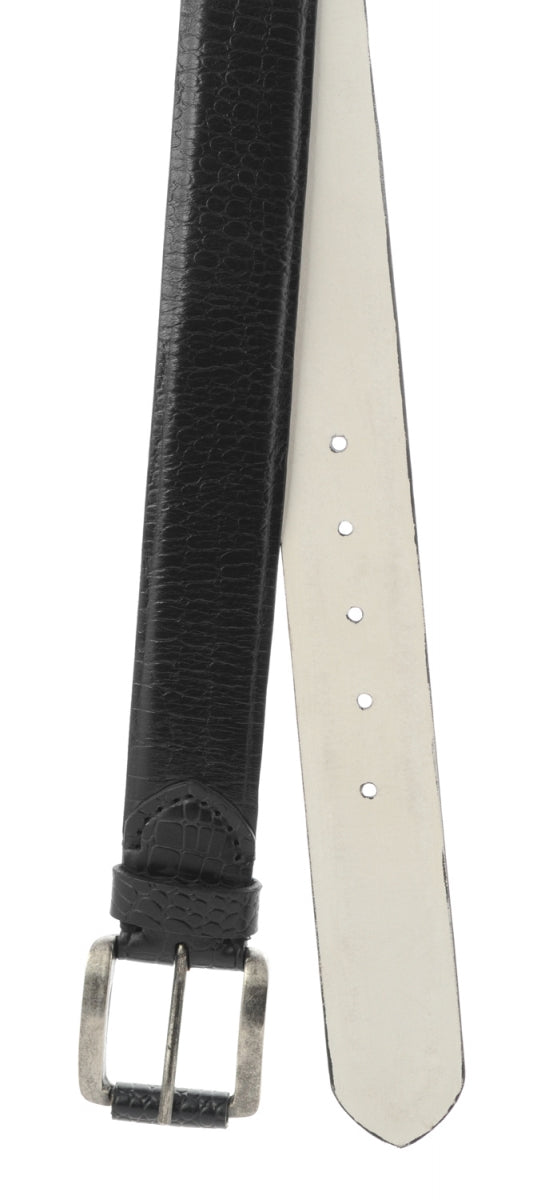 TZARO Black Colored Genuine Leather Belt - IQZPRLTHBLT045
