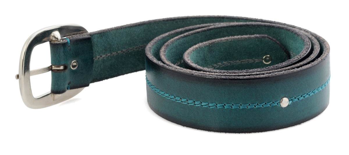 TZARO Mehndi Green Colored Genuine Leather Belt - IQZPRLTHBLT046