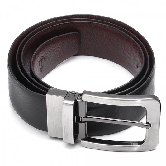 Black and Dark Tan Reversible Italian Leather Belt  - Milano, IQZPRVDBLK53