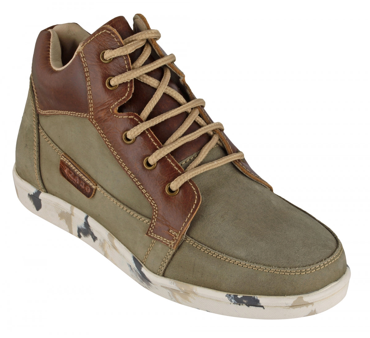 Pure Leather Olive Green Boots with Rubber Sole - Johnson, JRDLIV402OLV