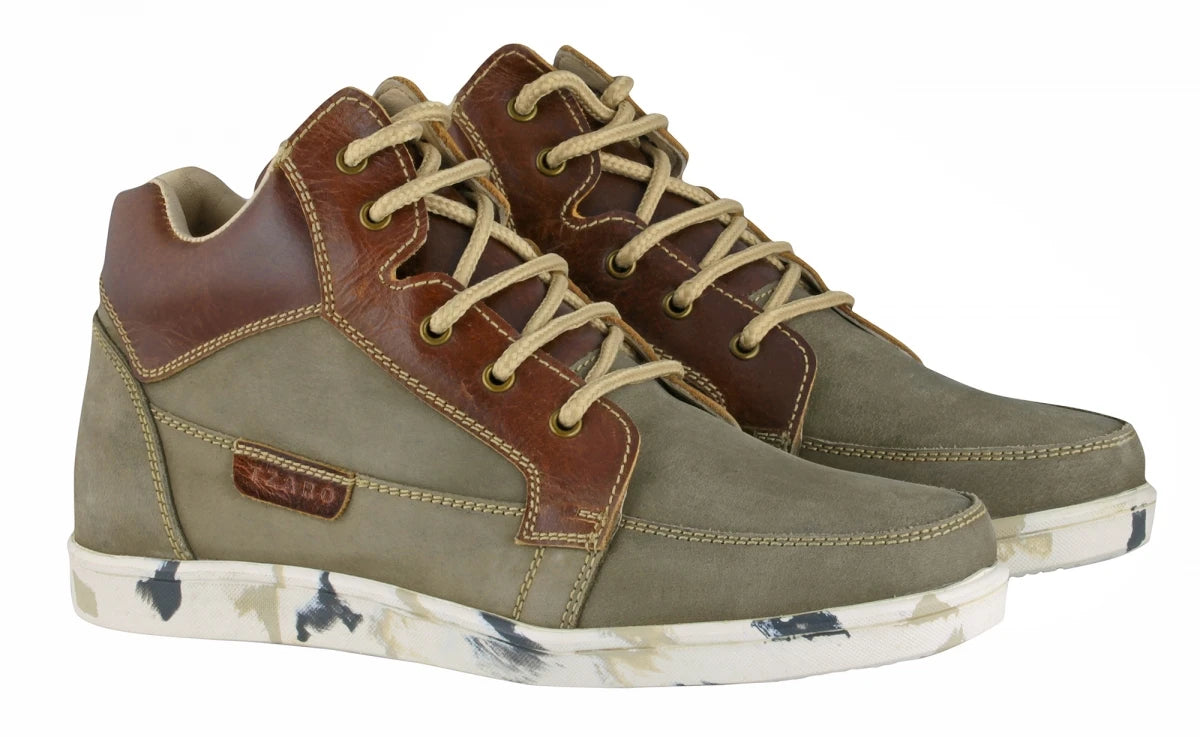 Pure Leather Olive Green Boots with Rubber Sole - Johnson, JRDLIV402OLV