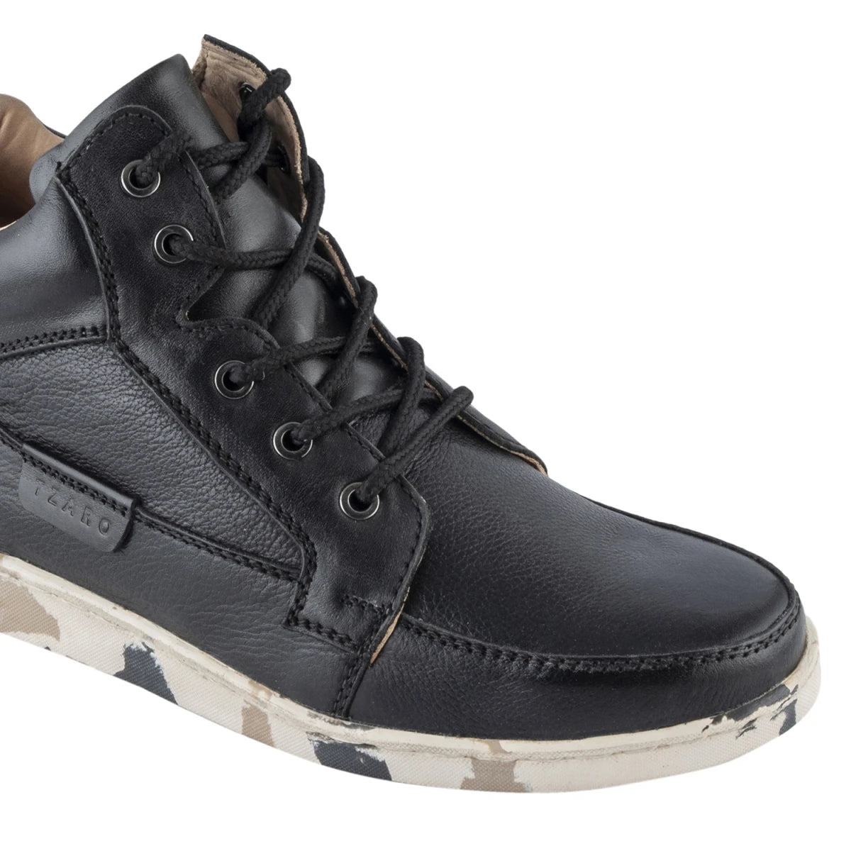 Pure Leather Mid Ankle Boots with Rubber Sole - Johnson, JRDLIV403BLK