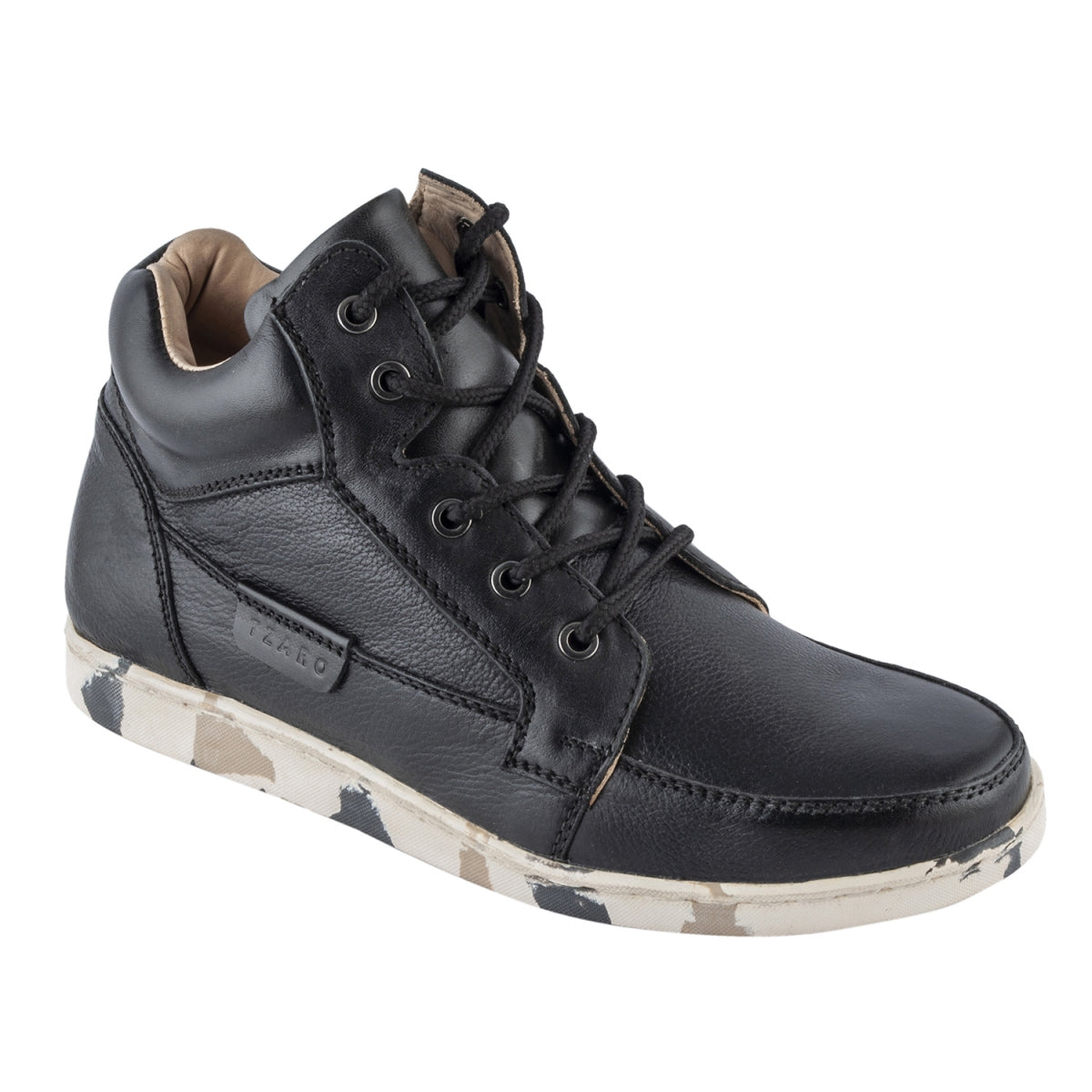 Pure Leather Mid Ankle Boots with Rubber Sole - Johnson, JRDLIV403BLK