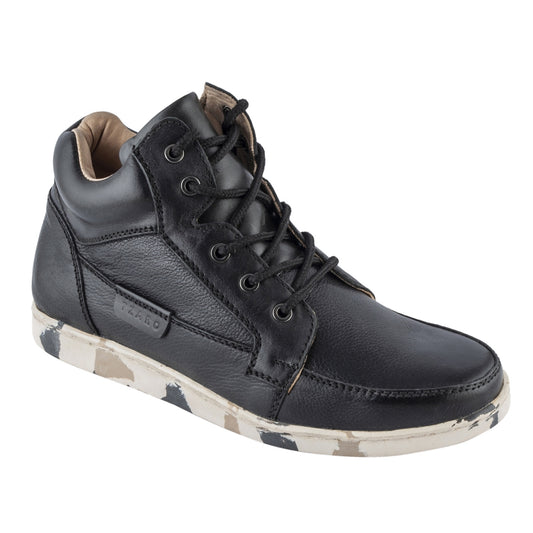 Pure Leather Mid Ankle Boots with Rubber Sole  - Johnson, JRDLIV403BLK