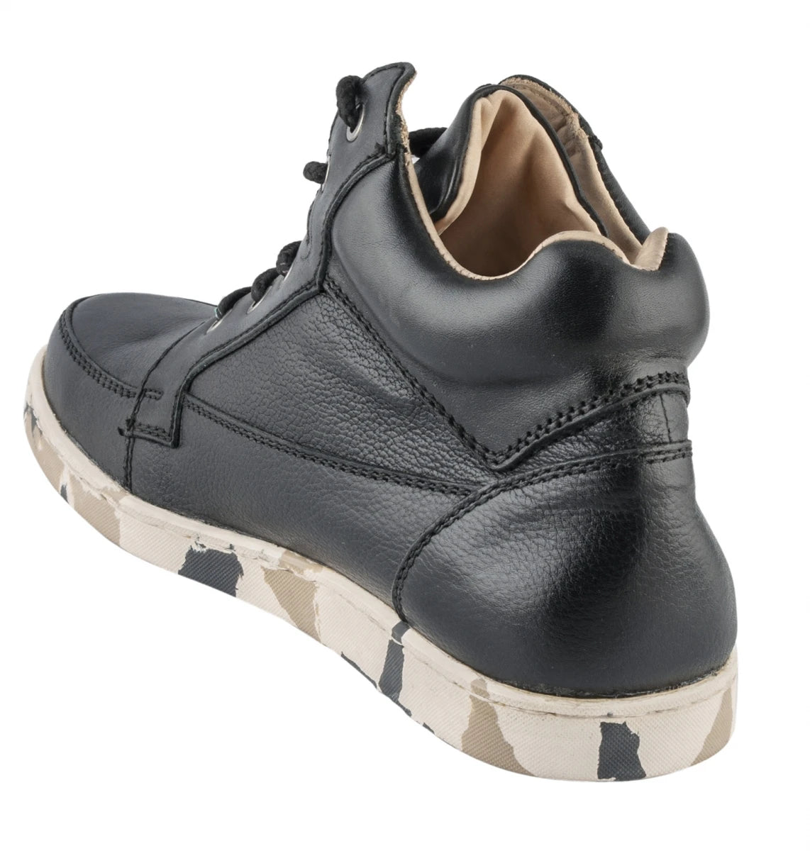 Pure Leather Mid Ankle Boots with Rubber Sole - Johnson, JRDLIV403BLK