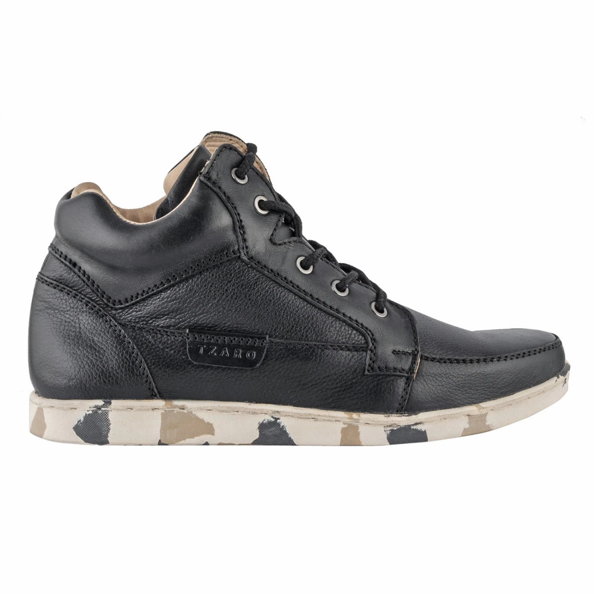 Pure Leather Mid Ankle Boots with Rubber Sole - Johnson, JRDLIV403BLK