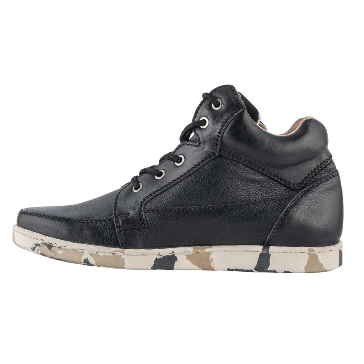 Pure Leather Mid Ankle Boots with Rubber Sole - Johnson, JRDLIV403BLK