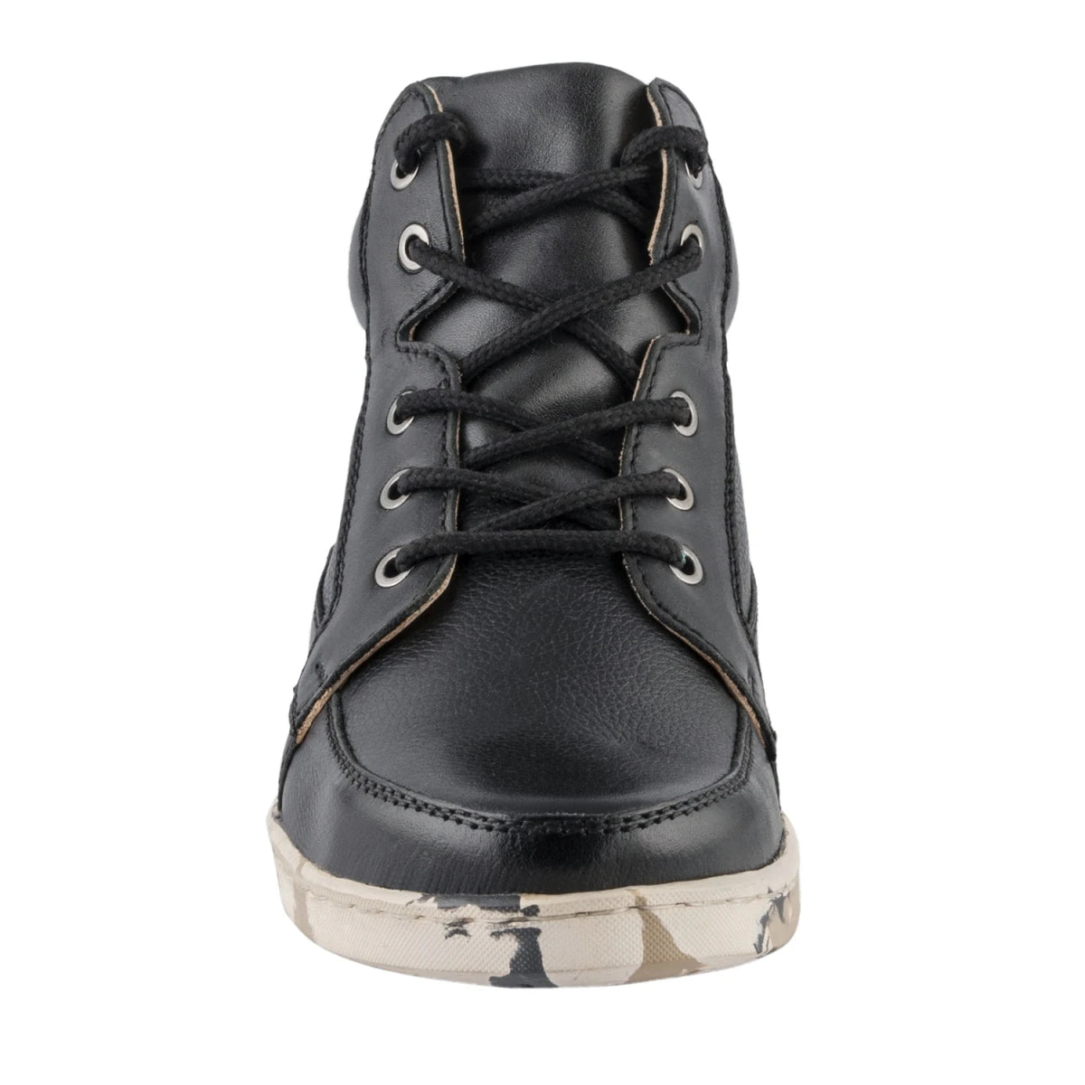 Pure Leather Mid Ankle Boots with Rubber Sole - Johnson, JRDLIV403BLK