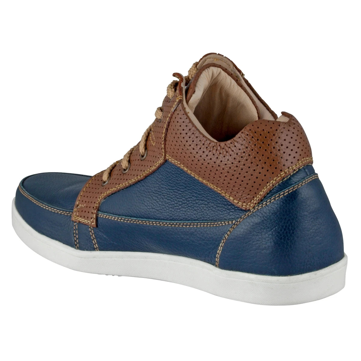 Pure Leather Mid Ankle Boots with Rubber Sole - Jhonson, JRDLIV403BLU