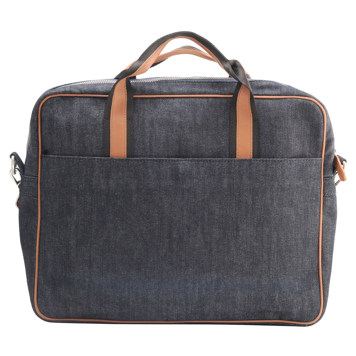 TZARO Canvas - Genuine Leather Laptop Bag: JUNSTINBLACK