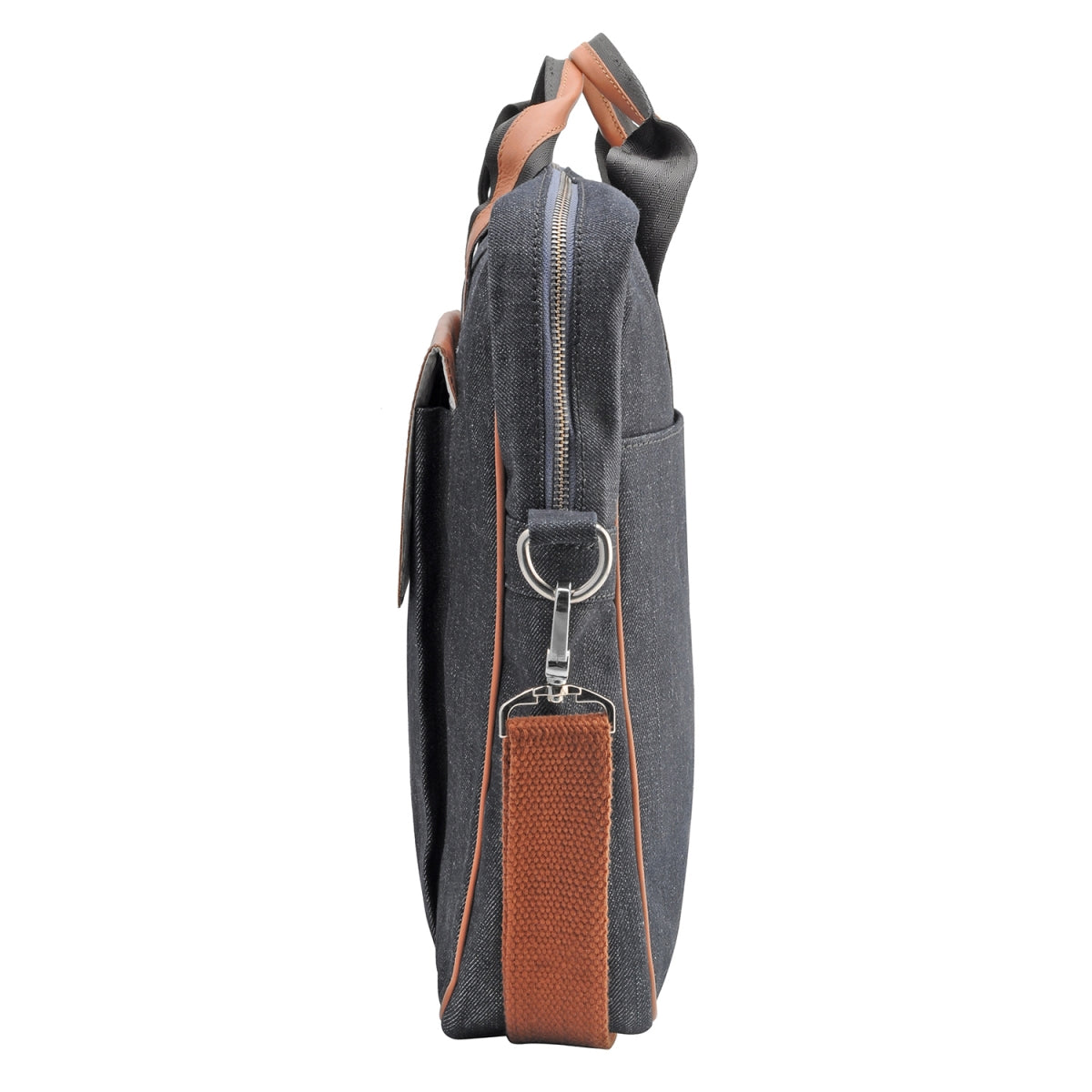 TZARO Canvas - Genuine Leather Laptop Bag: JUNSTINBLACK