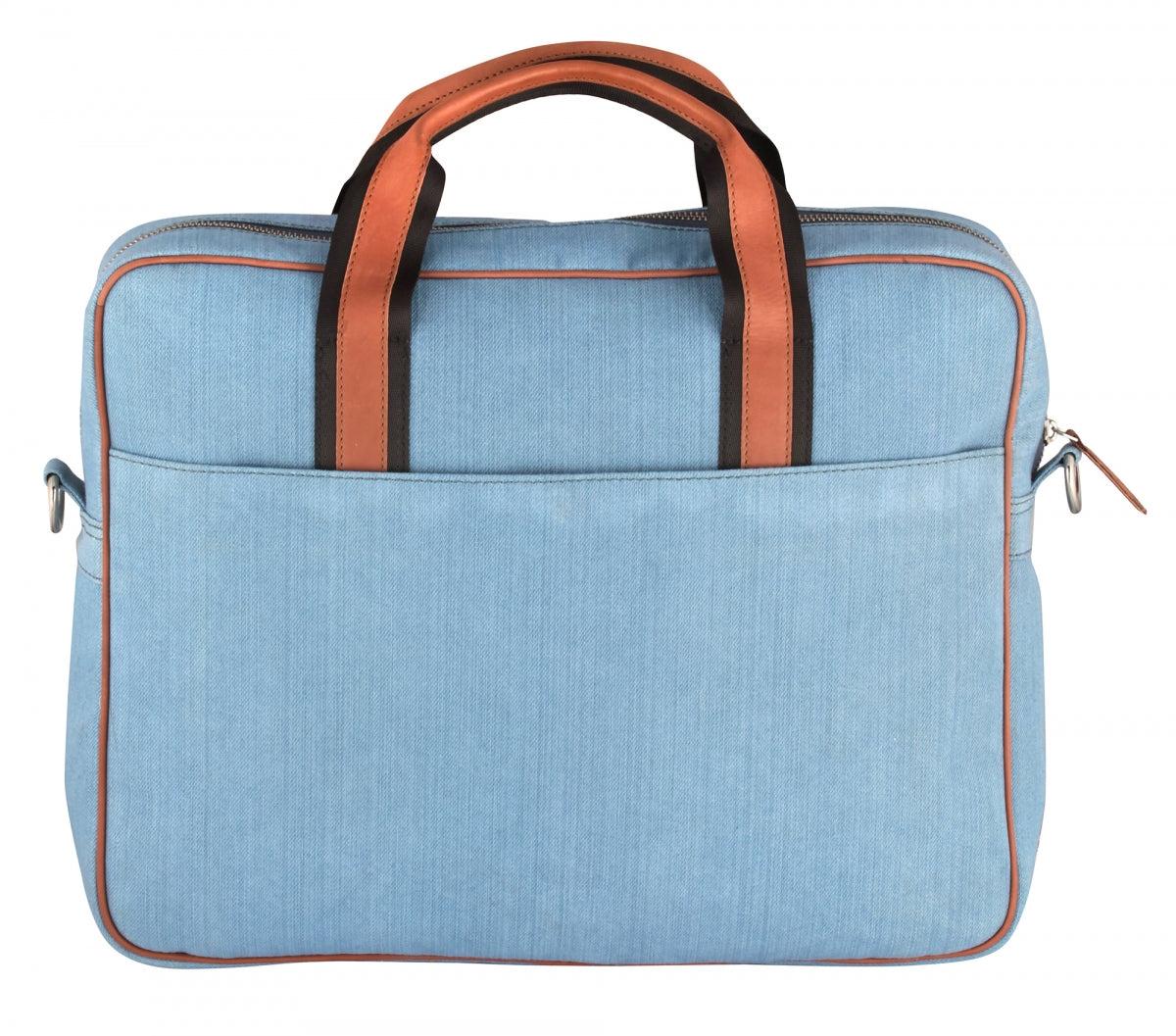 TZARO Canvas - Genuine Leather Laptop Bag: Justin(Blue-Tan)