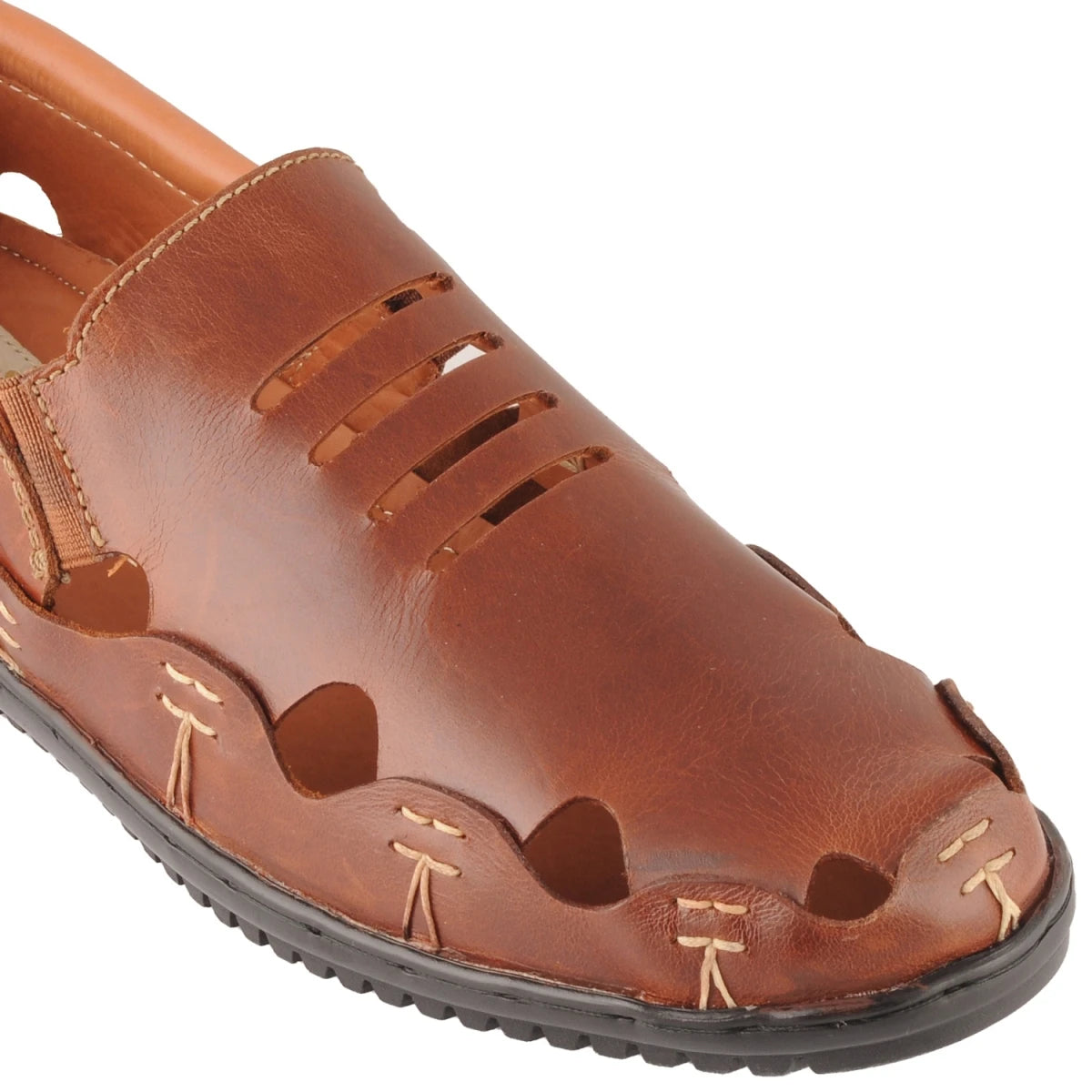 Pure Leather Tan Colored Sandal with Powerful Grip - Kenya